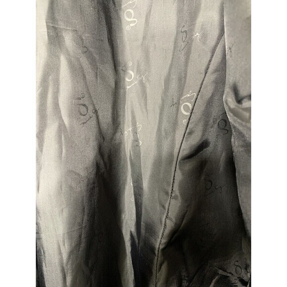 Samuel Dong Taffeta Ruffle Dress Coat Trench Coat Women’s Sz M Cocktail Black - Picture 8 of 12